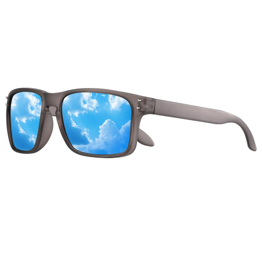 Polarized Sunglasses Men Womens - Retro Square Sun Glasses for Fishing Driving UV Protection (Blue)