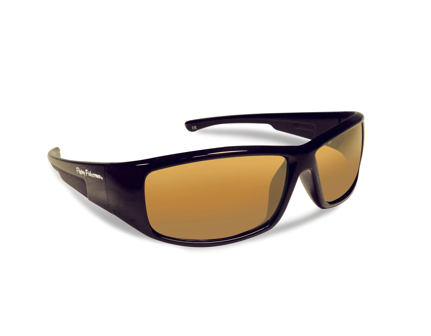 FLYING FISHERMAN 7890BA GAFFER JR. ANGLER POLARIZED SUNGLASSES BLACK FRAMES WITH AMBER LENSES