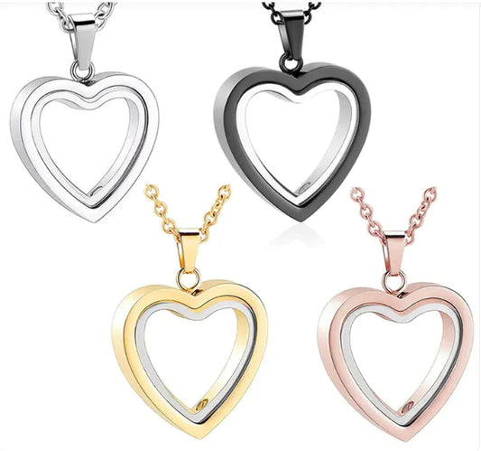 Peach Heart Multi-Color Memorial Locket