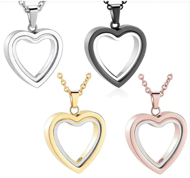 Peach Heart Multi-Color Memorial Locket