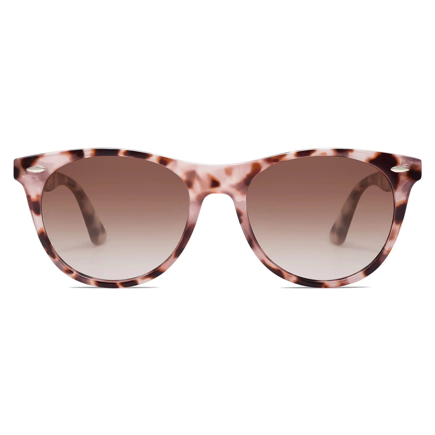 SOJOS Classic Polarized Sunglasses for Women Men Small UV400 Lenses SJ2076 with Pink Tortoise/Brown