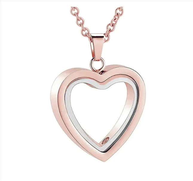 Peach Heart Multi-Color Memorial Locket