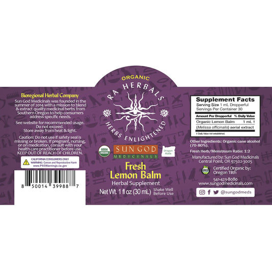 Fresh Lemon Balm Tincture